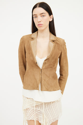 Blumarine Brown Suede & Leather Jacket