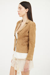 Blumarine Brown Suede & Leather Jacket