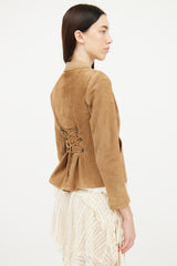 Blumarine Brown Suede & Leather Jacket