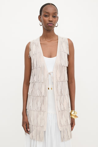 Blumarine Suede Fringe Vest