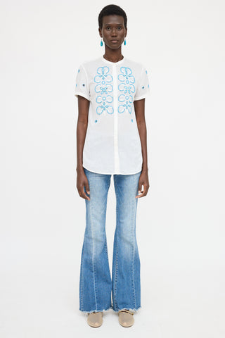 Blumarine Beaded Button Up Shirt