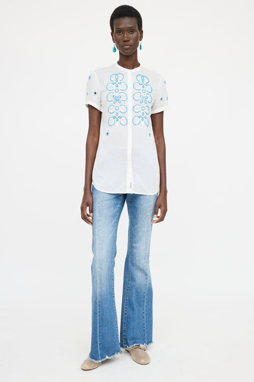 Blumarine Beaded Button Up Shirt