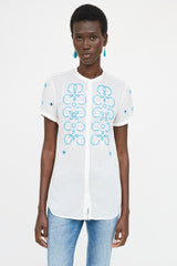 Blumarine Beaded Button Up Shirt