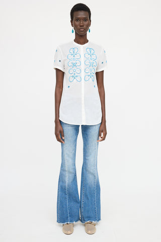 Blumarine Beaded Button Up Shirt