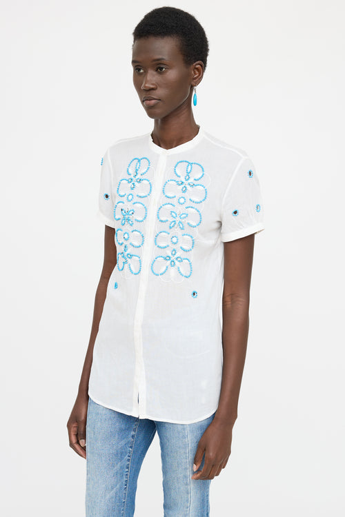 Blumarine Beaded Button Up Shirt