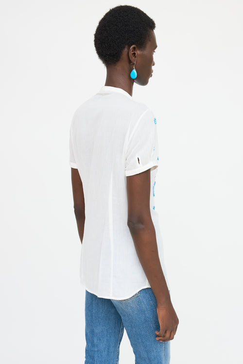 Blumarine Beaded Button Up Shirt