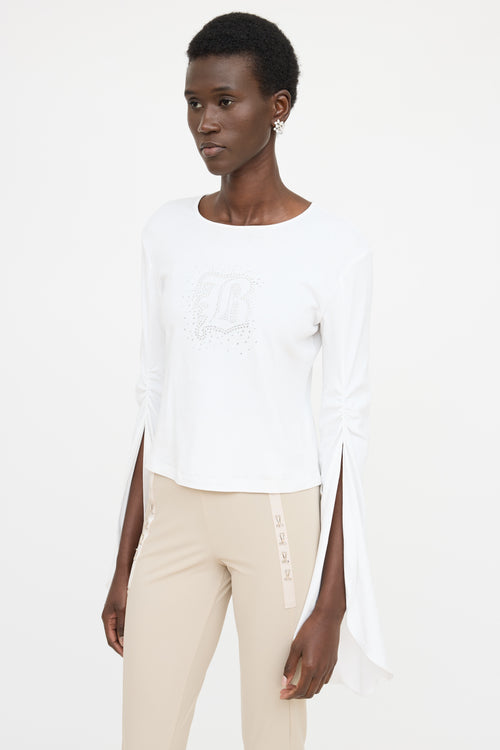 Blumarine Logo Embellished Top
