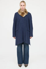 Blumarine Wool Fur Coat