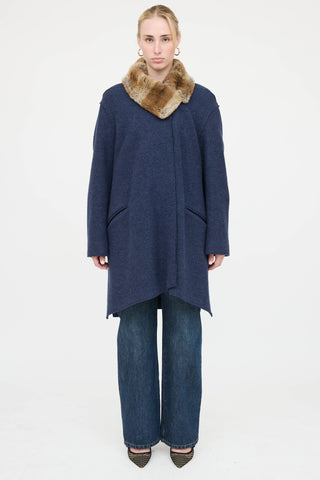 Blumarine Wool Fur Coat