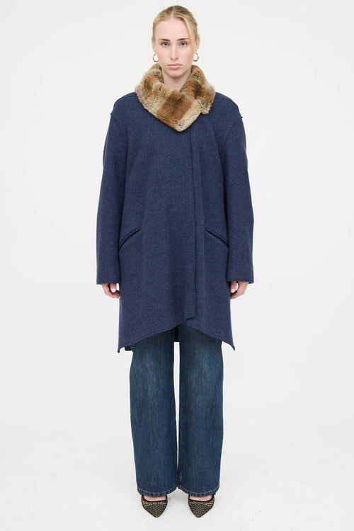 Blumarine Wool Fur Coat