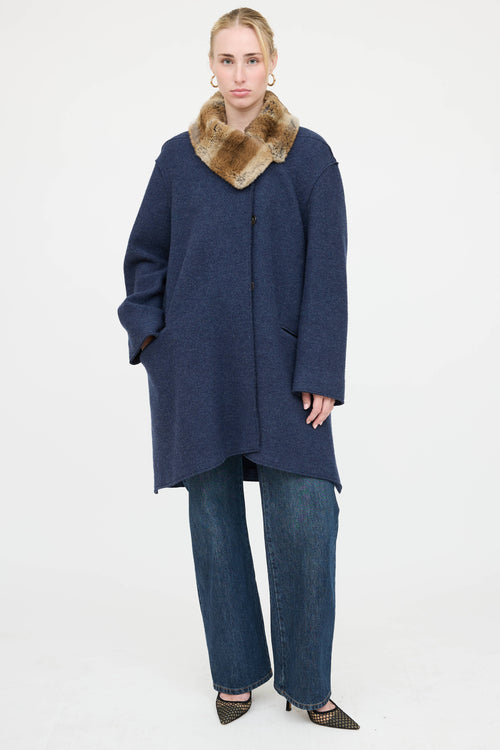 Blumarine Wool Fur Coat