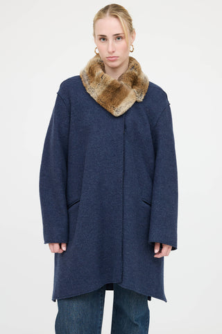 Blumarine Wool Fur Coat