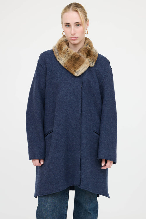 Blumarine Wool Fur Coat