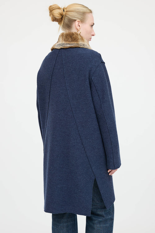 Blumarine Wool Fur Coat