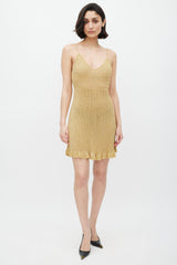Blumarine Gold Knit Metallic Dress