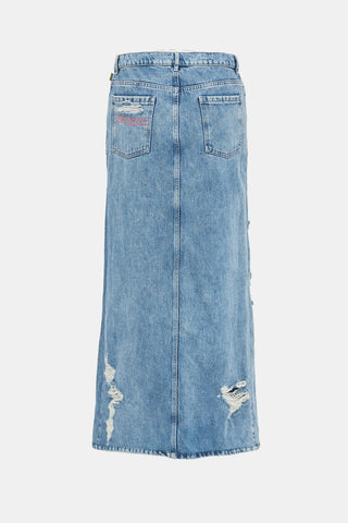 Blumarine X Heaven 2023 Denim Embellished Skirt