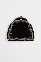 Bode Embroidered Velvet Kiss Lock Pouch