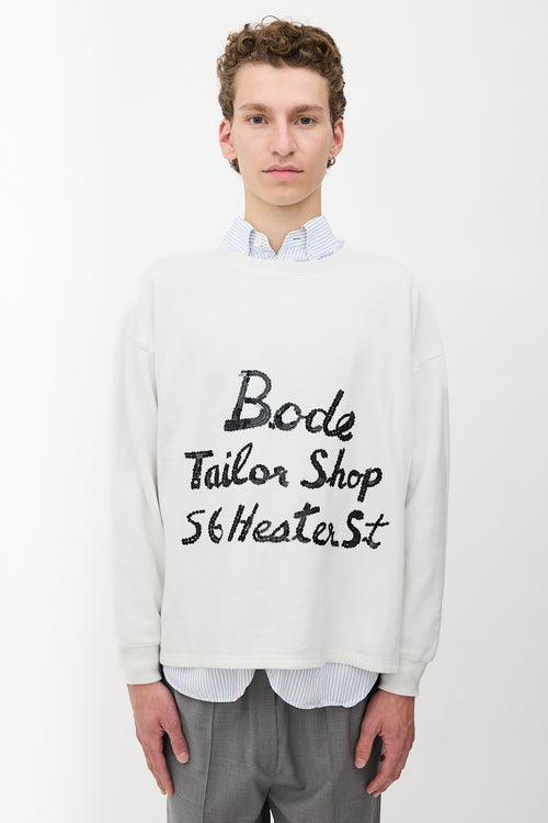 Bode Embellished Script Sweatshirt