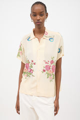 Bode Needlepoint Bowling Shirt