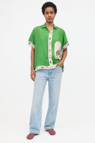 Bode Silk Printed Shirt