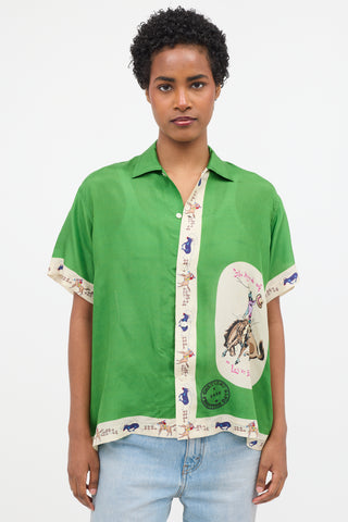 Bode Silk Printed Shirt