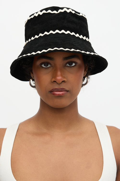 Bode Suede Rickrack Bucket Hat