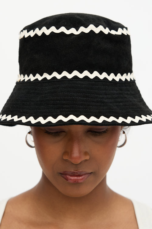 Bode Suede Rickrack Bucket Hat