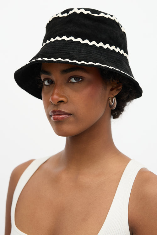 Bode Suede Rickrack Bucket Hat