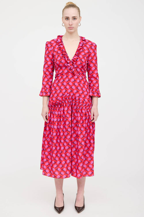 Borgo De Nor Floral Ruffle Dress
