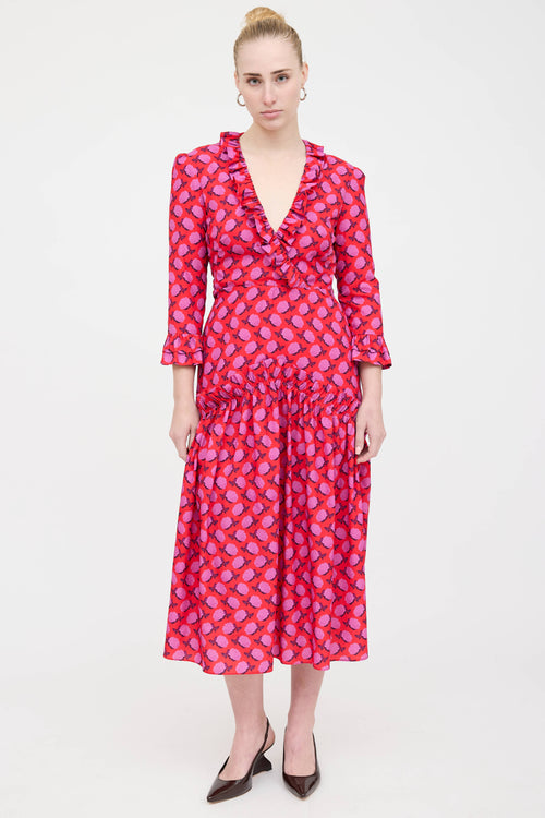 Borgo De Nor Floral Ruffle Dress