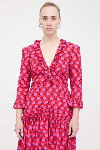Borgo De Nor Floral Ruffle Dress