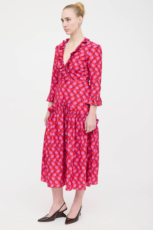 Borgo De Nor Floral Ruffle Dress