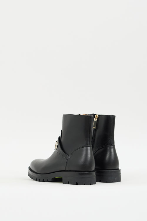 Boss Black Leather Helen Ankle Boot