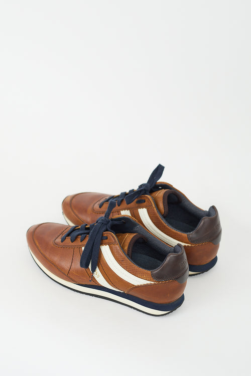 Hugo Boss Brown Leather Low Sneaker