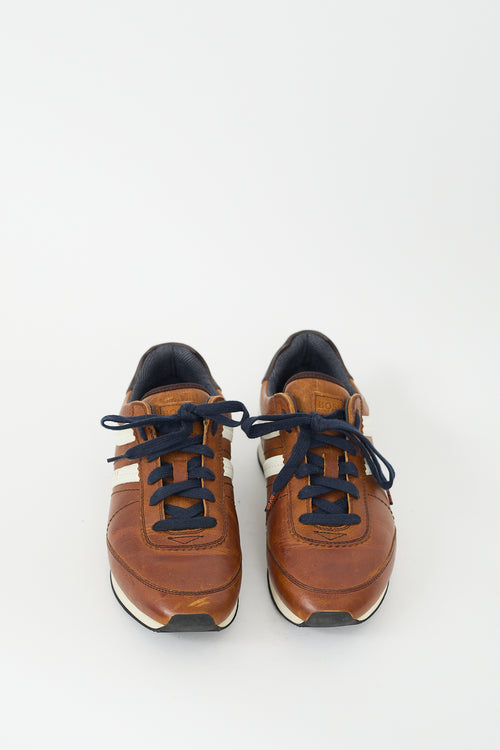 Hugo Boss Brown Leather Low Sneaker