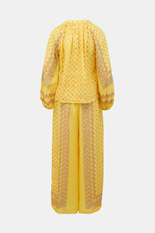 Boteh Linen Floral Two Piece Set