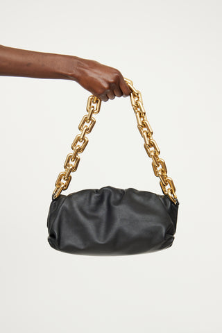 Black Leather Chain Pouch