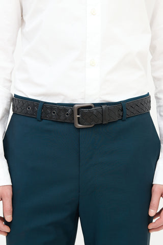 Bottega Veneta Leather Intrecciato Belt