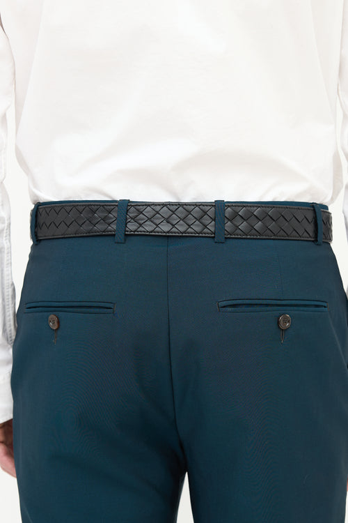 Bottega Veneta Leather Intrecciato Belt