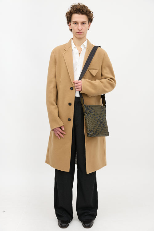 Bottega Veneta Leather Intrecciato Messenger Bag