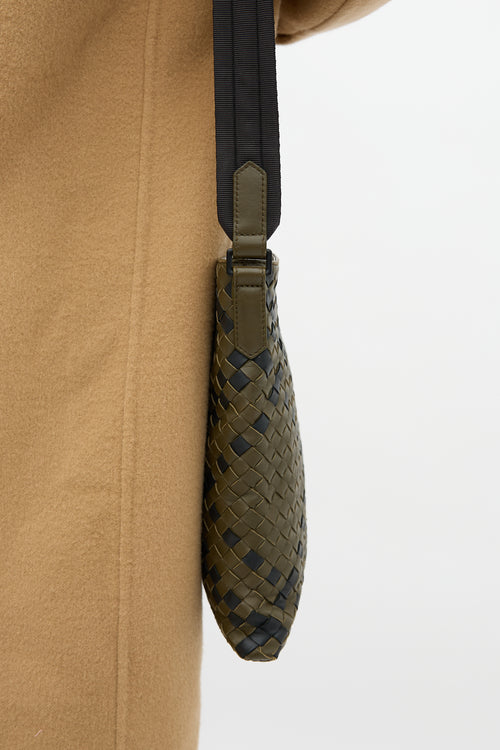 Bottega Veneta Leather Intrecciato Messenger Bag
