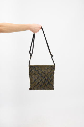 Bottega Veneta Leather Intrecciato Messenger Bag
