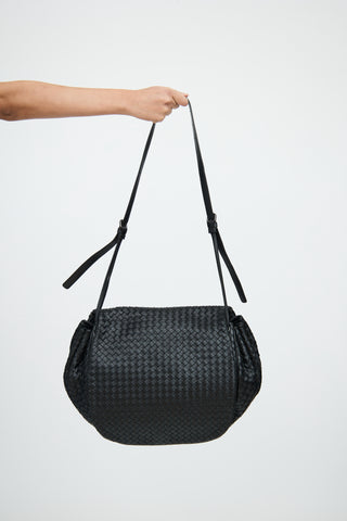 Black Woven Messenger Bag