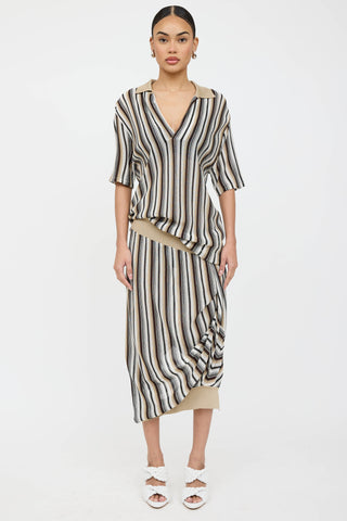 Bottega Veneta 2020 Knit Striped Polo Dress