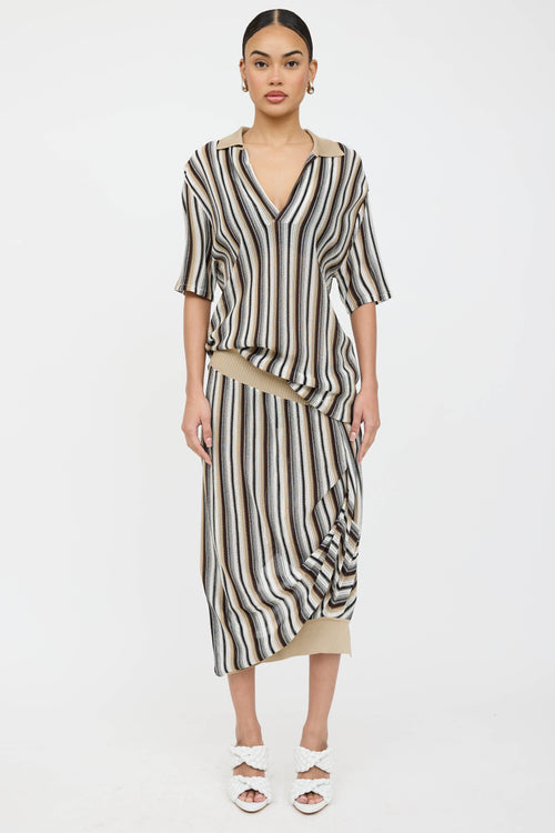 Bottega Veneta 2020 Knit Striped Polo Dress