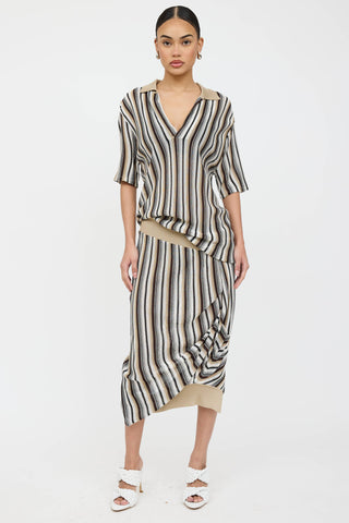 Bottega Veneta Knit Striped Polo Dress
