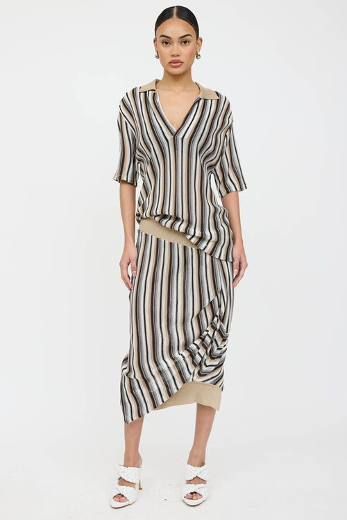 Bottega Veneta Knit Striped Polo Dress