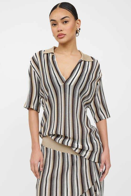 Bottega Veneta Knit Striped Polo Dress