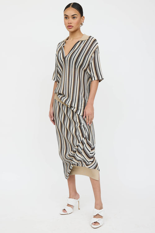Bottega Veneta Knit Striped Polo Dress