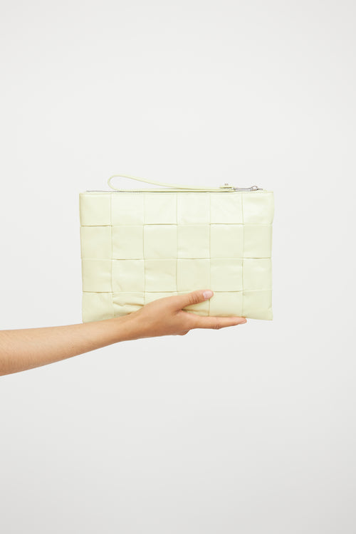 Bottega Veneta Lemon Washed Intreccio Pouch